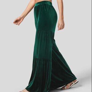 HALARA High Waisted Plicated Wide Leg Velvet Casual Pants